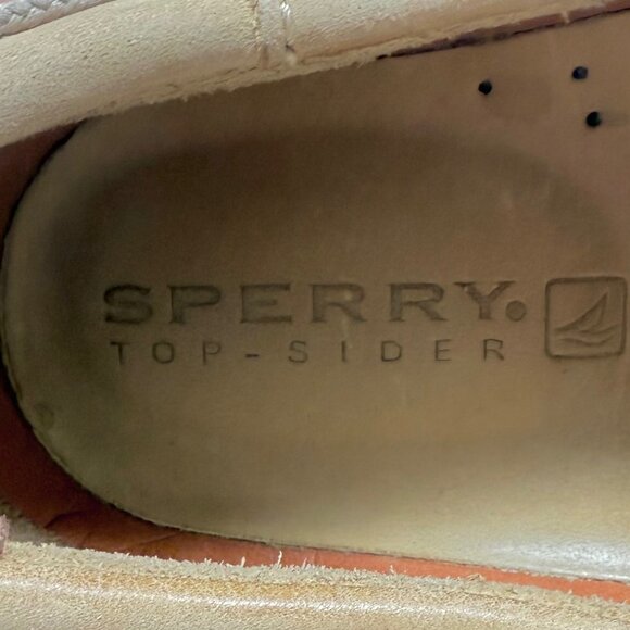 Sperry Topsider Men's Tan Leather and Nylon Billfish 3-Eye Boat Shoes Size 11 - Picture 8 of 11